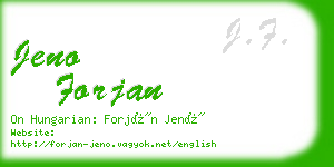 jeno forjan business card